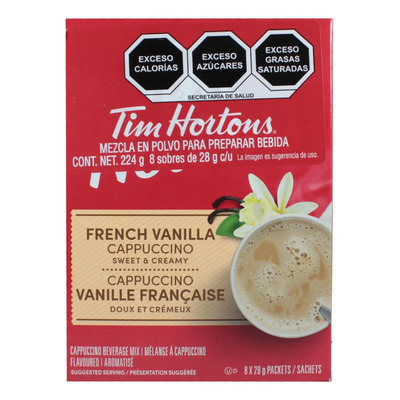 Pack x8 Sobres Mezcla Polvo Capuchino French Vanilla Tim Hortons | MercadoLibre