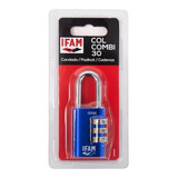 Candado Maleta Ifam Con Clave Aluminio Azul Colcombi30