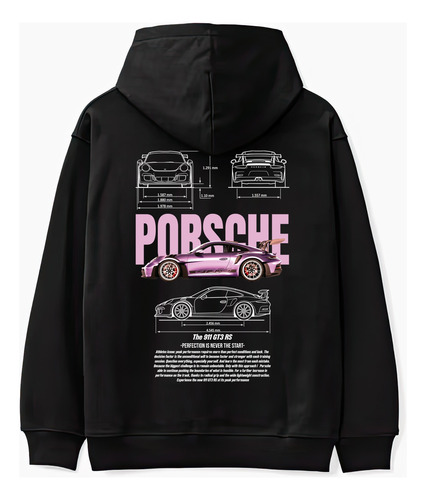 Sudadera Porsche Rosa Automóvil Carreras Hoodie Unisex