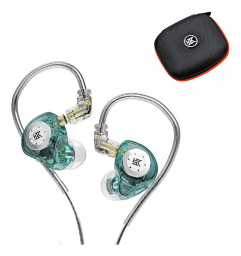 Audifonos In Ear Kz Edx Pro No Mic Verdes + Estuche Kz Tela