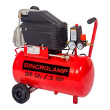 Compresor De Aire Sincrolamp 24 Litros 2hp 116psi 23kg Color Rojo Fase Eléctrica Monofásica Frecuencia 50 Hz