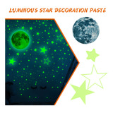 Pegatina Azul Verde Luminoso Estrellas Luna Dormitorio Lving