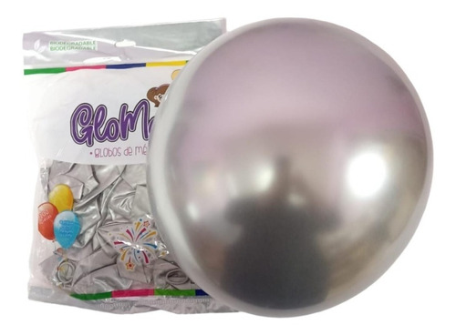 Globos Glomex #12 Cromado C/50 Colores Color Plateado