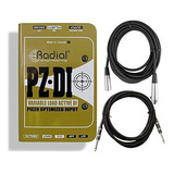 Ingeniería Radial Pz-di Instrumento Direct Caja Di W-2 Cable