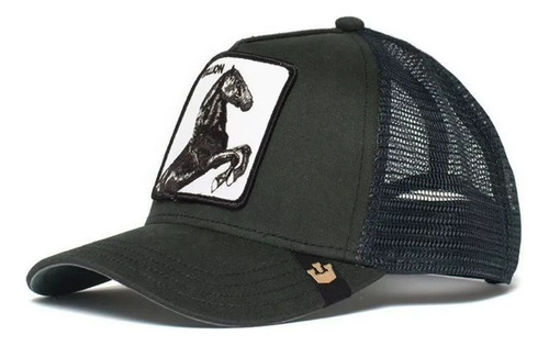 Gorra De Malla Con Protección Solar Y Bordado De Animal