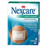 Curativo Nexcare 3m Extra Suave Estéril 4 Curativos Grandes