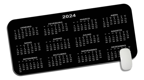 Mouse Pad Gamer 90x40cm Calendário 2024 Pc Mausepad Datas