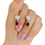 Aros Princesa Vampiro Con Piedra Colgante Mujer Ar 490-41