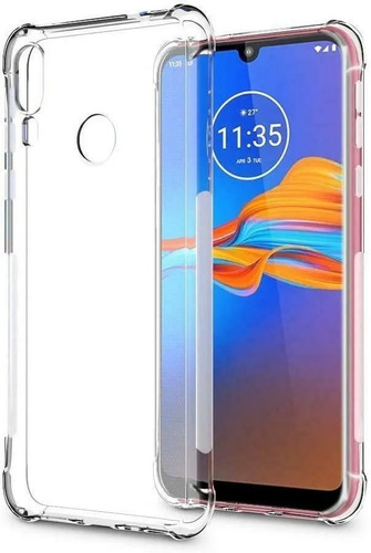 Funda Anti Golpe Transparente Para Moto E6s + Vidrio Full