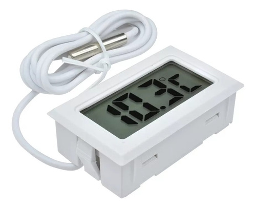 Mini Termômetro Digital Sonda Branco Frigobar, Aquário