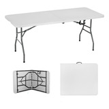 Mesa De Exterior Raitot Ds-cz152 De Plástico/metal Color Blanco