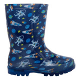 Bota De Lluvia Con Luces Impermeable Space Para Niño