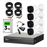 Kit De Videovigilancia Dahua 4 Canales 1 Mp + Hdd 3tb Frt