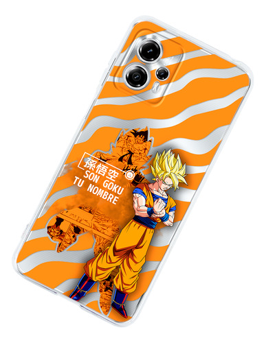 Funda Para Motorola Dragon Ball Z Goku Ssj Con Tu Nombre