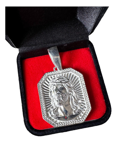 Pingente Masculino Medalha Face De Cristo Jesus Prata 925
