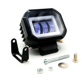 Faro Para Moto Rasen Auxiliar Led Con Lupa Cuadrado Con 3 Le