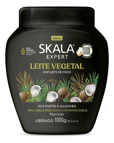 Skala Creme Leite Vegetal Nutrição Fios Saudáveis E Fortes