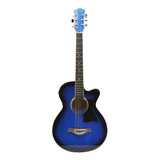 Guitarra Electroacústica Femmto Criolla Ag003 Para Diestros Azul Arce Brillante