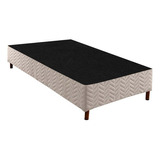 Cama Box Base Solteiro Sommier Rústico Branco (88x20)paropa