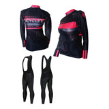 Ciclismo Jersey Dama Lycra Larga Pantalón Badana Gel Rutamtb