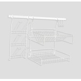 Escorredor De Louças Suspenso Barra Modular Aço Cook Home Cor Branco