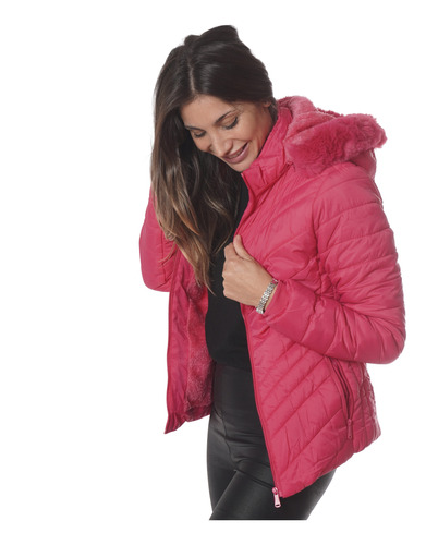 Campera Mujer Inflable Impermeable Con Piel M46