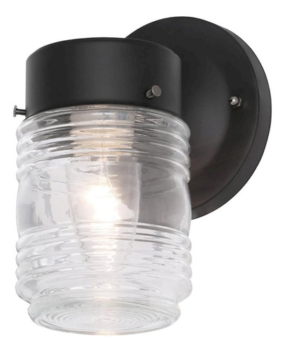 Hamton Bay Farol De Pared E26 Hasta 23w Exterior Color Negro Mate