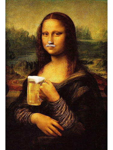 Placa - Quadro - Decorativo - Mona Lisa - Cerveja - (v321) Cor Não Se Aplica