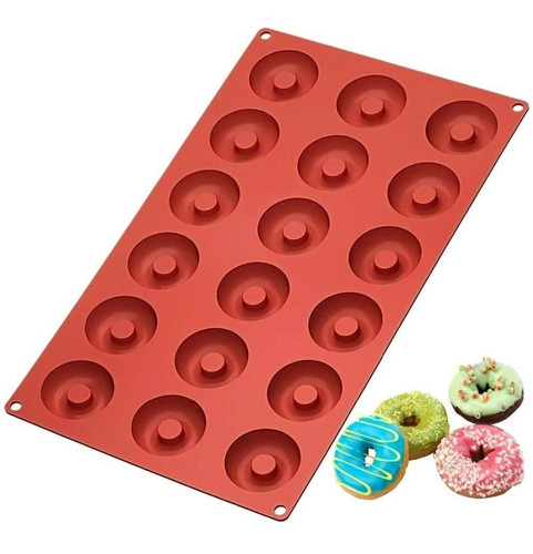 Molde Silicona Mini Donas Donuts X18 Repostería P2