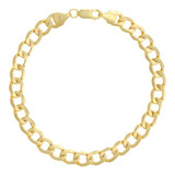 Pulsera Pulso Esclava Oro 10k 6.9mm 21cm Gruesa Barbado Ital