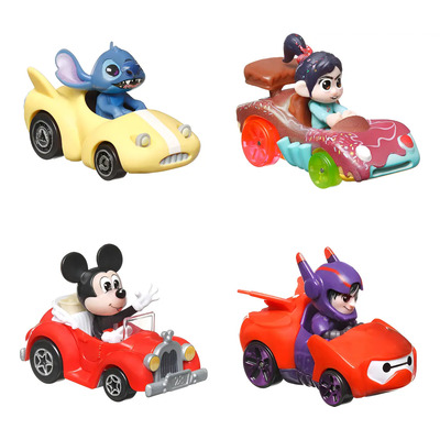 Hot Wheels Racerverse Vehículo Pack 4 Personajes Disney Hero | Meses sin interés