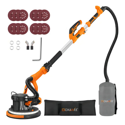 Lijadora De Pared Eléctrica De 5 Velocidades 1600w Goxawee g5358 Sistema De Aspiración De Polvo De Alta Eficacia Con Luz Led Para El Lijado De Paredes, Suelos Y Techos. | Envío gratis