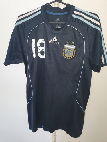 Camiseta Seleccion Argentina 2008 Azul #18 Messi Talle S