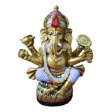 Estátua Ganesha Hindu Sorte Prosperidade Sabedoria Decor