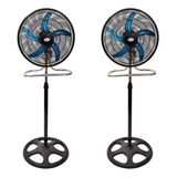 2 Ventilador Pie Semi Industrial 20 Paletas Metál Potenciado