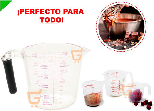 Set X2 Taza Líquidos X1 L Cocina Para Pasteles Reposteria   