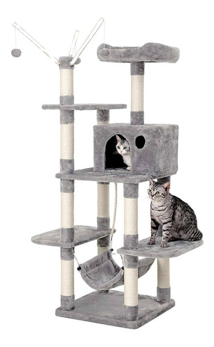 Rascador Gato Torre Alessia 160cm Escondite Hamaca Cts