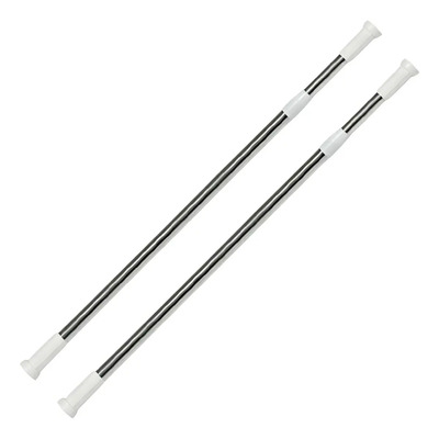 Kit 2 Varões Barra Ajustável Cortina Box Inox 1,40m A 2,60m Cor Branco