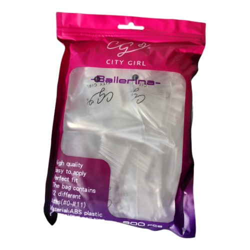 Tips Soft Gel Press On Uñas Bolsa City Girl 600u