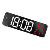 Reloj Led Digital Grande Con Espejo, Despertador Electrónico