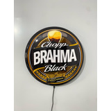Placa Led Painel Luminoso Brahma Chopp Black  43 Cm 