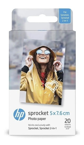 Hp Sprocket Papel Fotográfico Adhesivo Zink Premium 20 Hojas