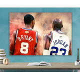 Kobe Bryant & Michael Jordan Quadro Placa Painel Em Mdf