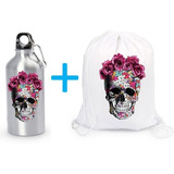 Combo Termo Tula Calavera Catrina Mexicana