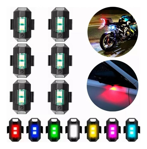 6pzs Luz Estroboscópica Rgb Advertencia Estrobo Moto Drone