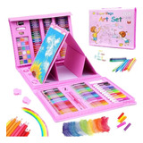 Set Arte Maleta X208 Piezas Caballete Crayon Acuarela Plumon