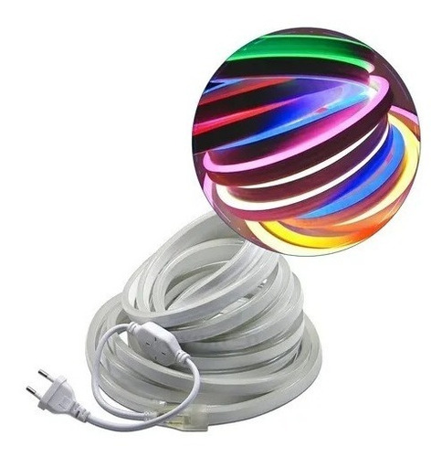 Manguera Luces Neon Led 220v Flexible 7mts Ip65 7colores Rgb