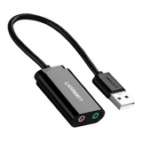 Adaptador De Áudio Externo Ugreen Interface Usb 2.0 Preto