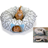 Cama Tunel Mascota Gatos Modular Kitty City Portatil Despleg