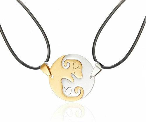 Collar Yin Yang Gatitos Perro Para Compartir Parejas Amistad